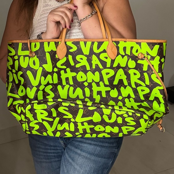 Louis Vuitton Green Grafitti GM Neverfull - Picture 10 of 10